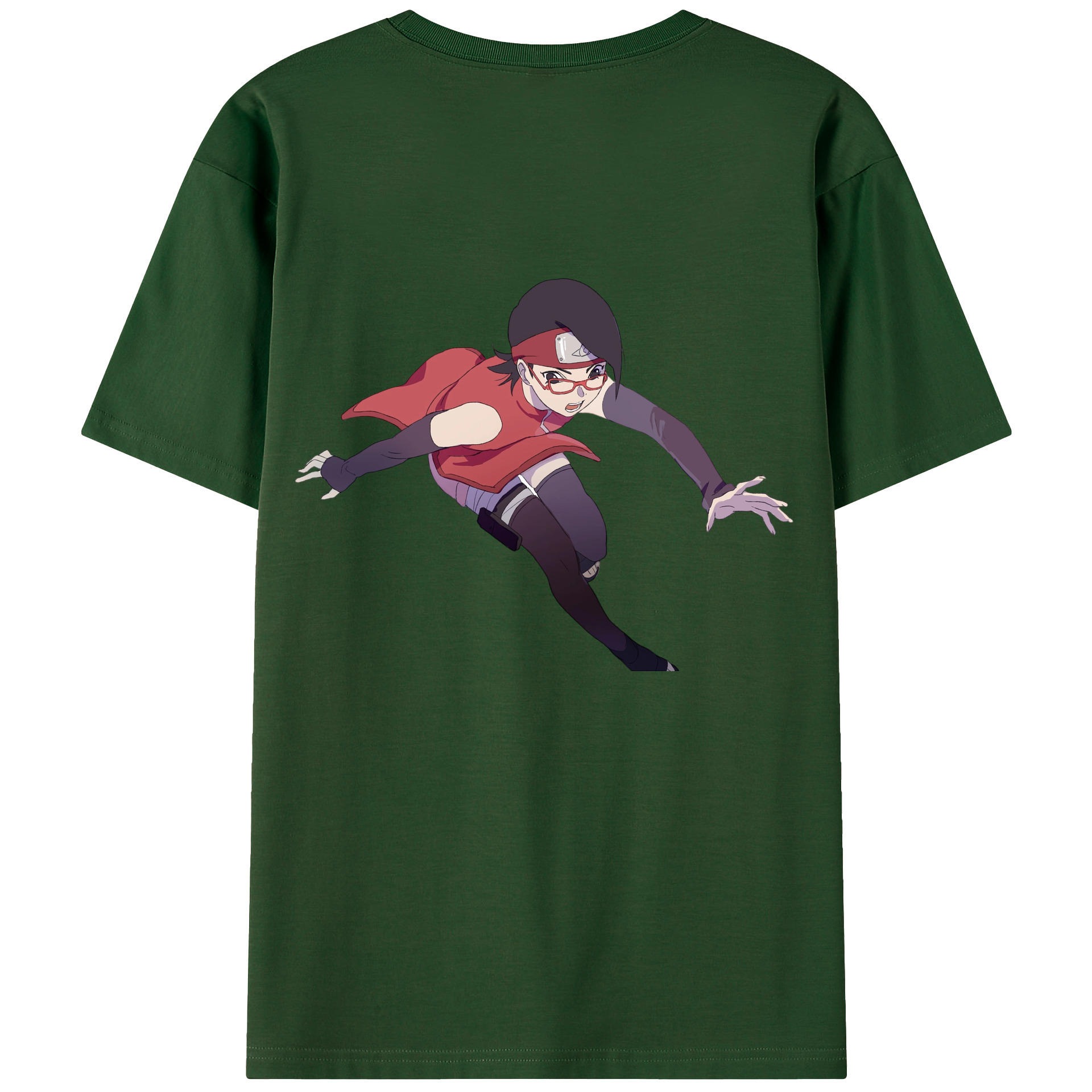 （画像用） NARUTO -ナルト- うちは サラダ Uchiha Sarada 綿100％半袖Tシャツ（背面プリント）